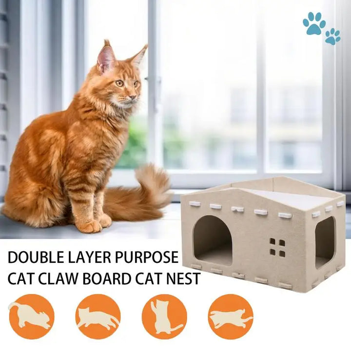 Lit double couche pour chat – cocon design et refuge secret
