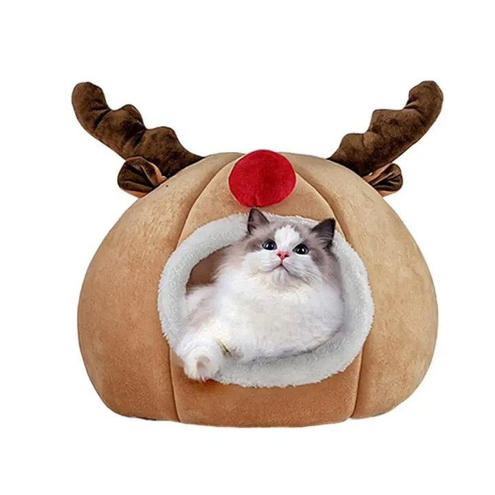 Lit de Noël pour chat en forme de tente douce et magique