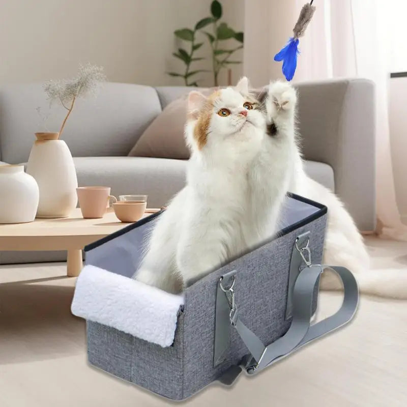 Siège Auto Pliable avec Console Centrale pour Chiens & Chats - HautePattes