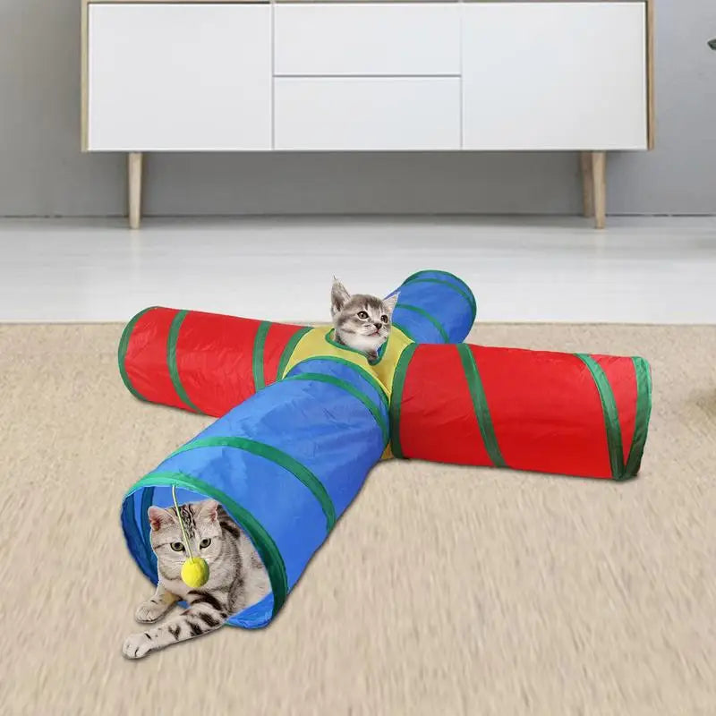 Tunnel de jeu pour chat à 4 sorties - HautePattes