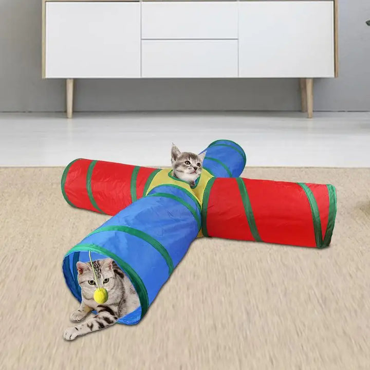 Tunnel de jeu pour chat à 4 sorties - HautePattes