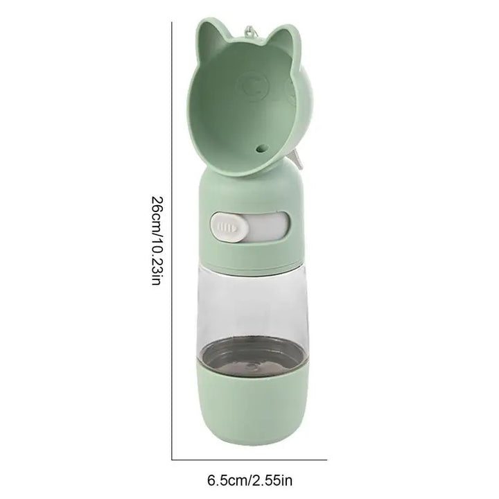 Gourde d'eau de voyage pour chien 2-en-1 avec récipient de nourriture - HautePattes