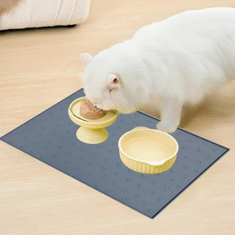Tapis de Nourriture Antidérapant & Étanche pour Chiens et Chats – Silicone Premium - HautePattes