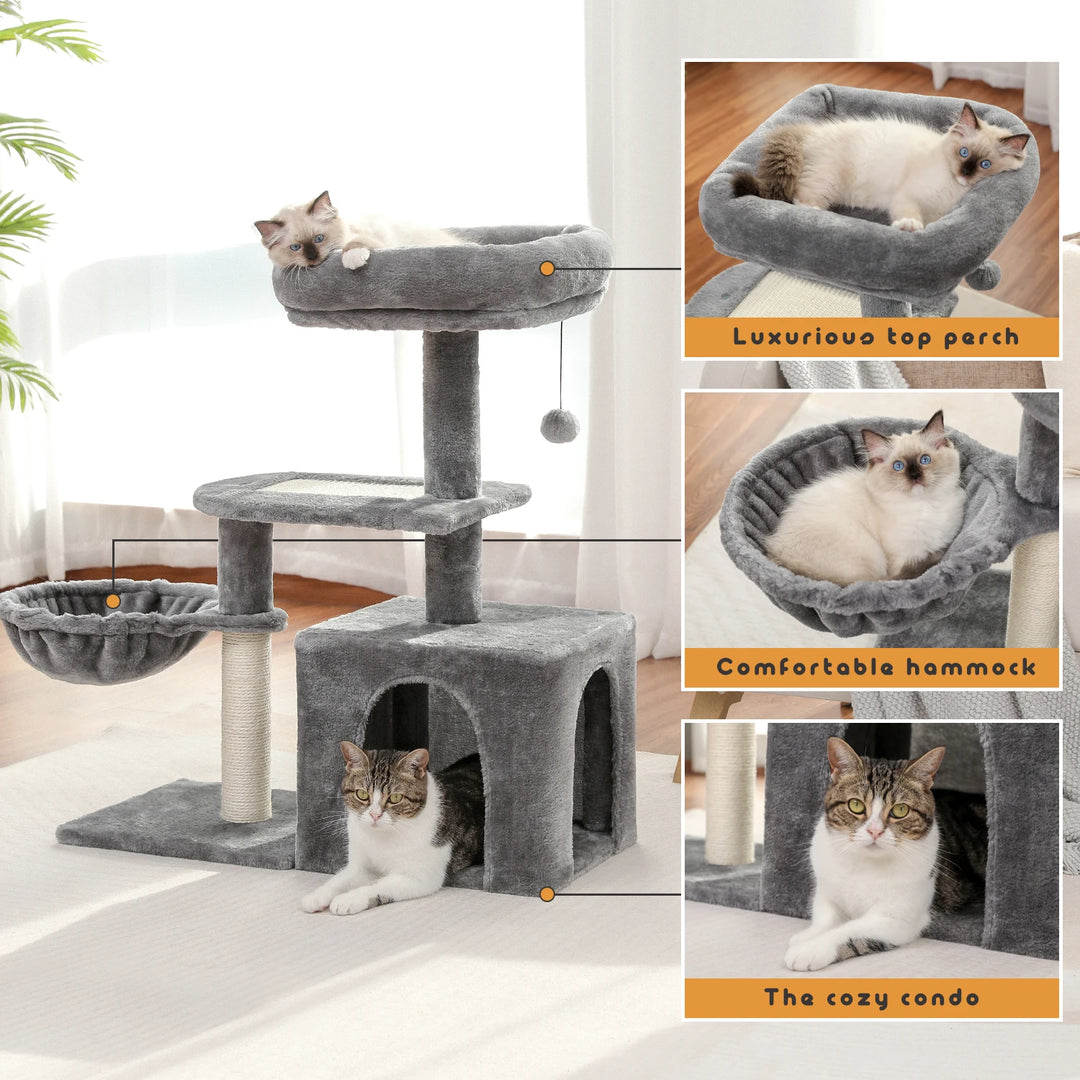 Tour à chat 80 cm – L’abri des petits chats câlins et joueurs