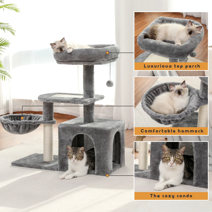 Tour à chat 80 cm – L’abri des petits chats câlins et joueurs
