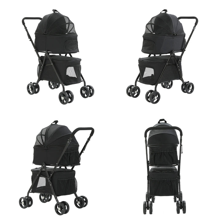 Poussette double pour petits chiens ou chats - HautePattes