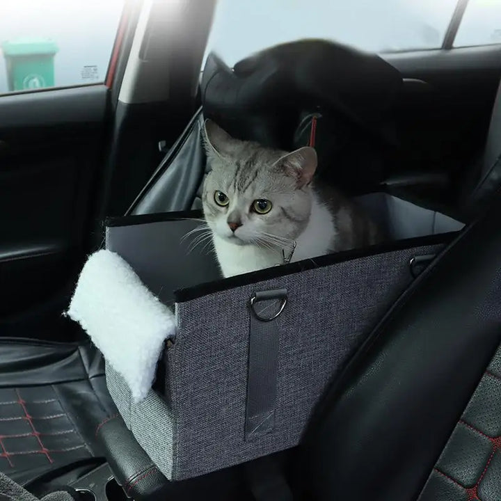 Siège Auto Pliable avec Console Centrale pour Chiens & Chats - HautePattes