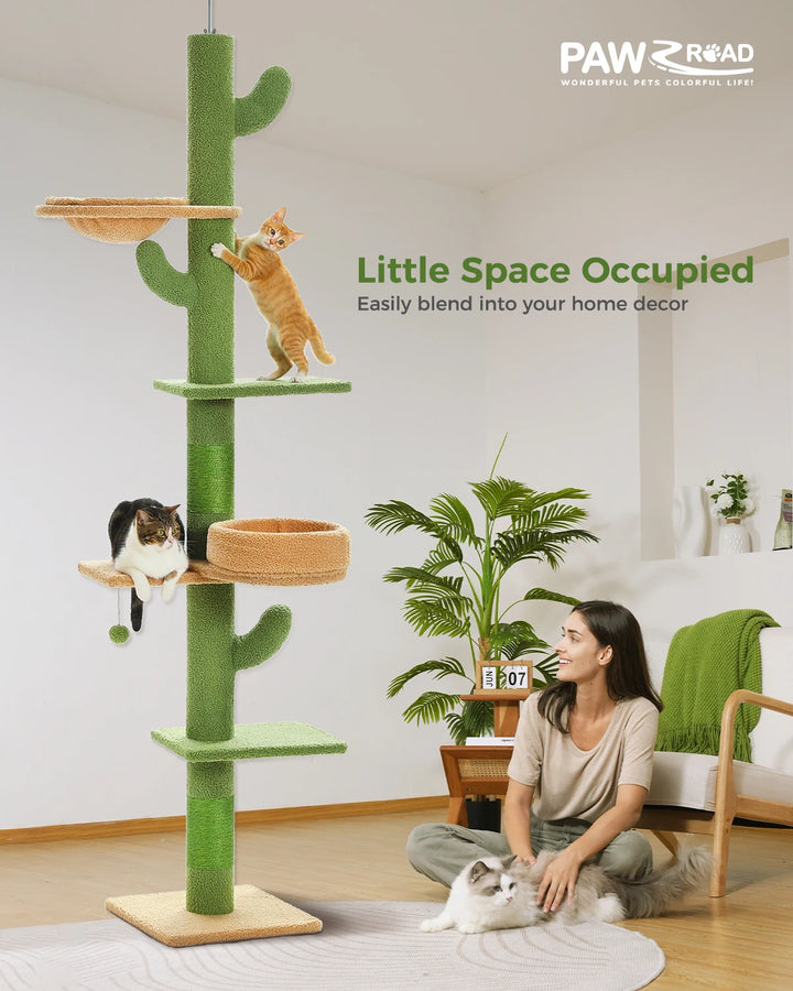 L’arbre à chat cactus – 5 niveaux, hamac & style qui décoiffe