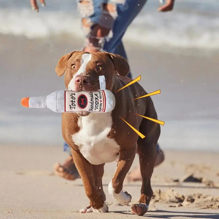 Peluche Sonore pour Chien Bouteille de Vodka - HautePattes