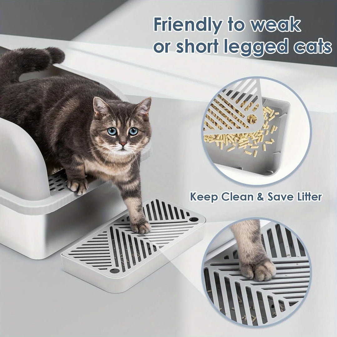 Bac à litière inox pour chat design anti-odeur premium