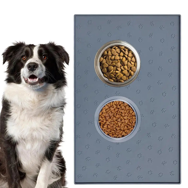 Tapis de Nourriture Antidérapant & Étanche pour Chiens et Chats – Silicone Premium - HautePattes