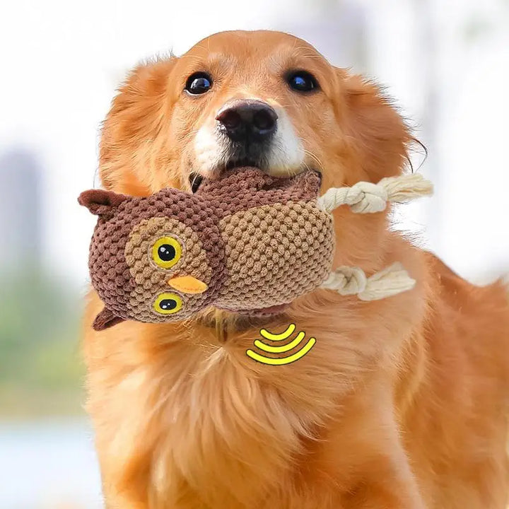 Jouet Couineur pour Chien en Forme de Hibou - HautePattes