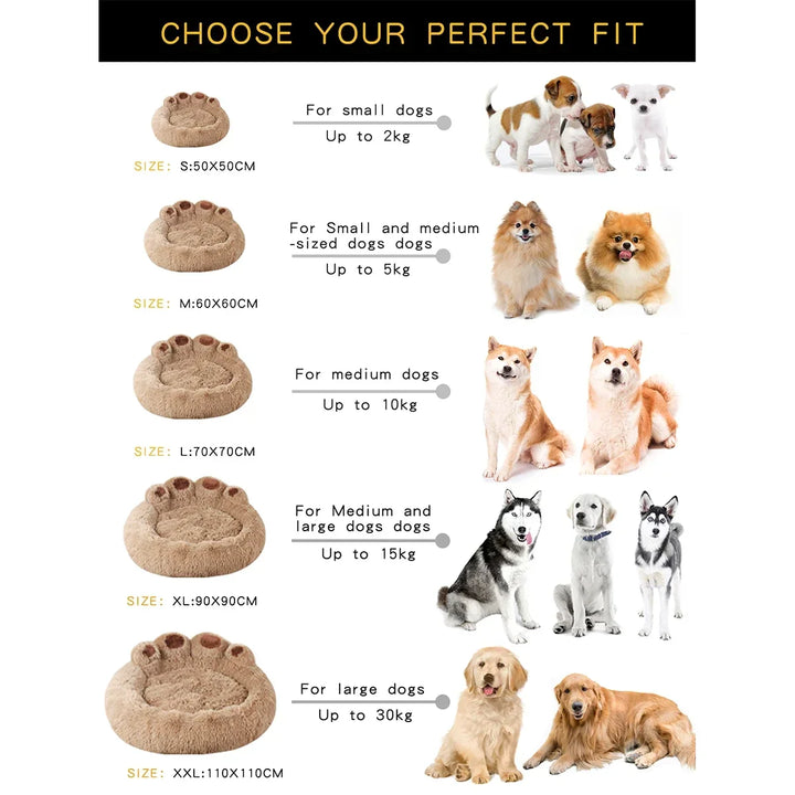 Panier Moelleux en Forme de Patte pour Chien - HautePattes