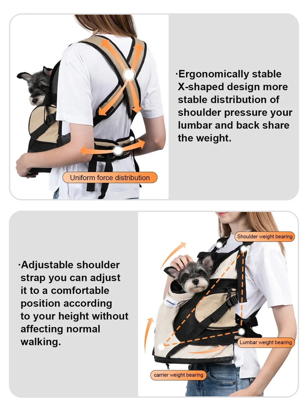 Sac à dos de transport ergonomique pour animaux - HautePattes