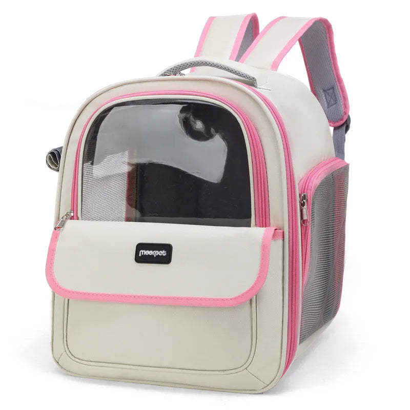 Sac à dos de transport pour animaux de compagnie, sac de voyage pour animaux de compagnie, Portable, respirant, pour chien, Transparent, grand espace - HautePattes