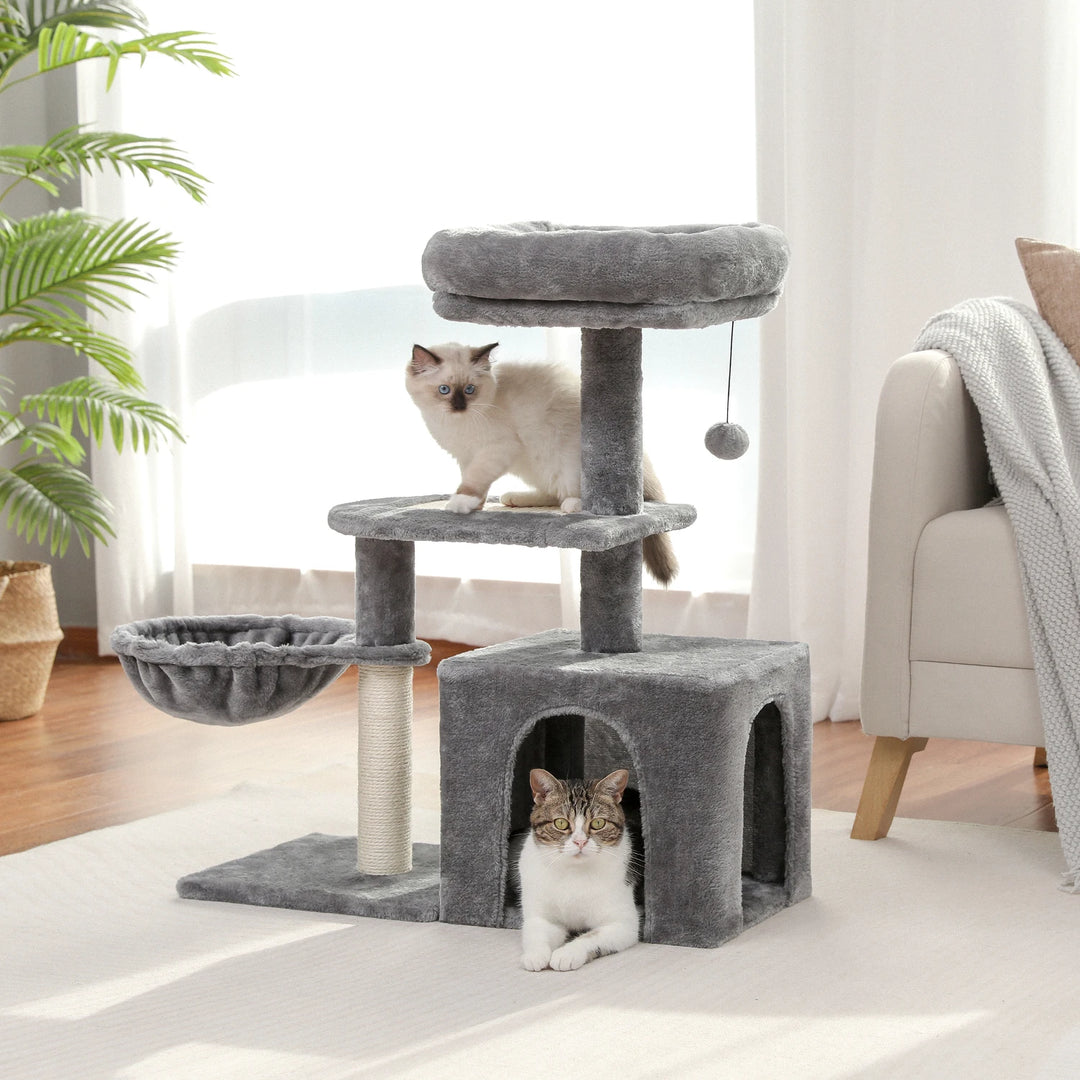 Tour à chat 80 cm – L’abri des petits chats câlins et joueurs