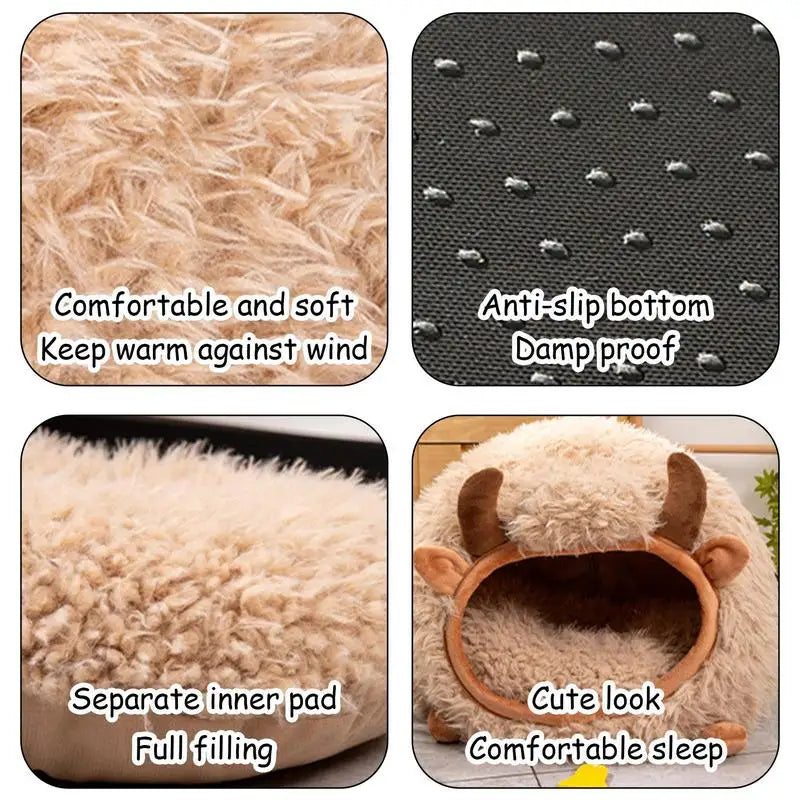Niche pour chat d'intérieur en forme de Yak - HautePattes