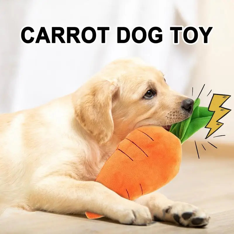 Jouet en Peluche Couineur en Forme de Carotte pour Chien - HautePattes