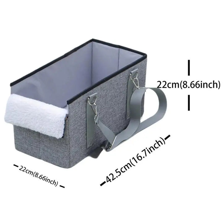 Siège Auto Pliable avec Console Centrale pour Chiens & Chats - HautePattes