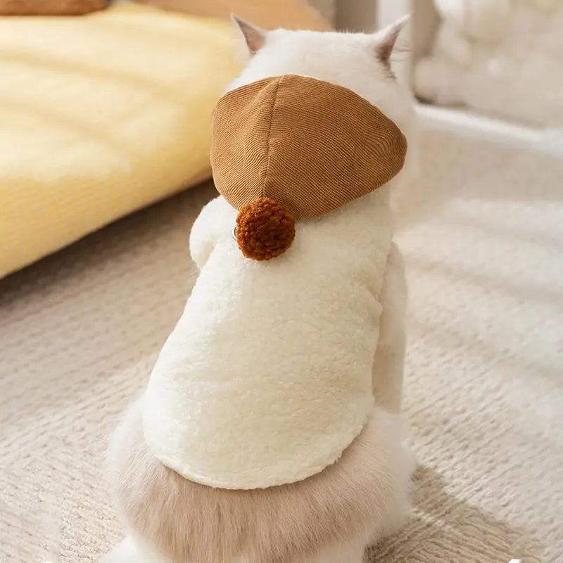 Pull Mignon d’Hiver pour Chiens & Chats avec Bonnet - HautePattes