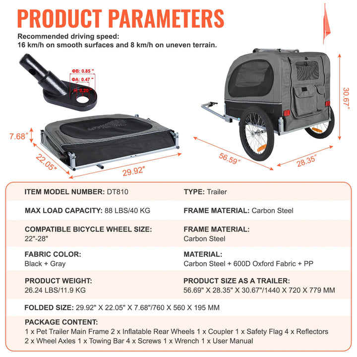 Remorque Vélo Premium Pour Chien - HautePattes