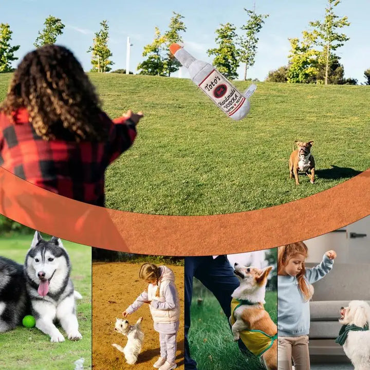 Peluche Sonore pour Chien Bouteille de Vodka - HautePattes