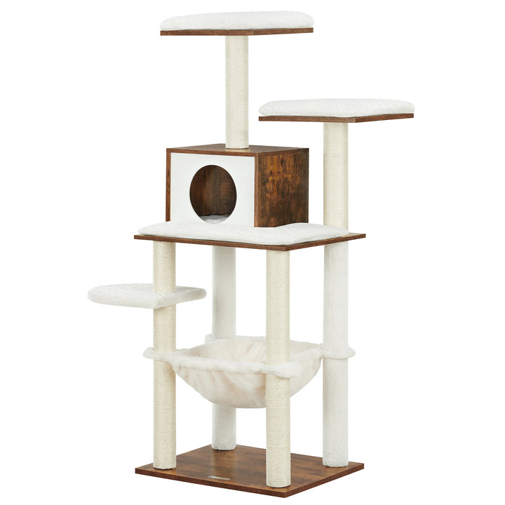 Arbre à chat 138 cm – Un havre moelleux pour chats sensibles