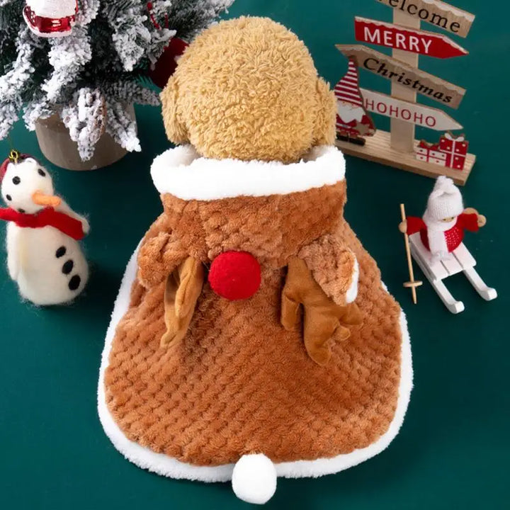 Cape de Noël renne – Déguisement doux pour chat ou petit chien