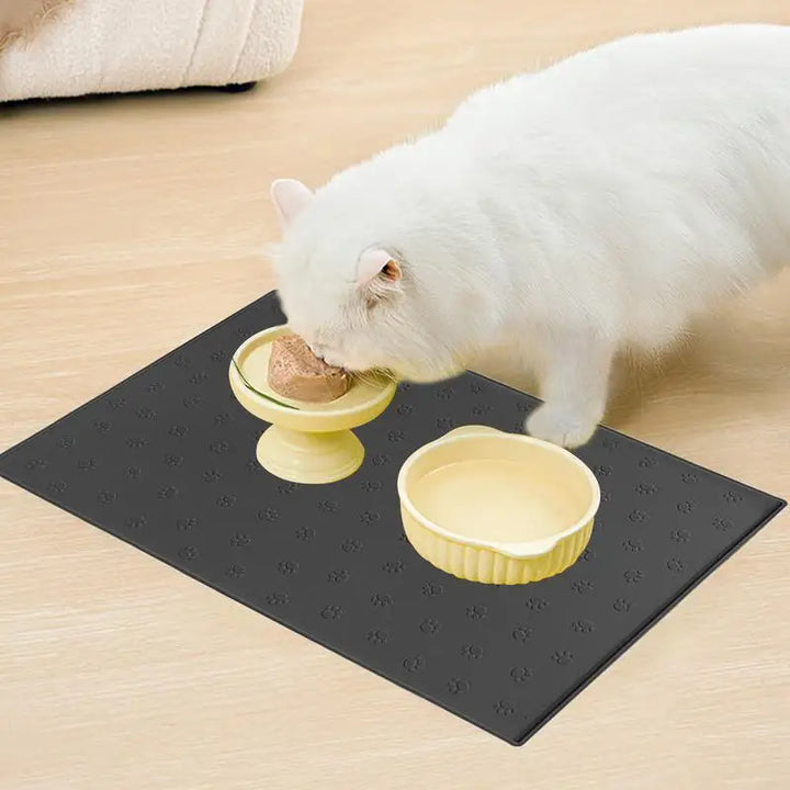 Tapis de Nourriture Antidérapant & Étanche pour Chiens et Chats – Silicone Premium - HautePattes