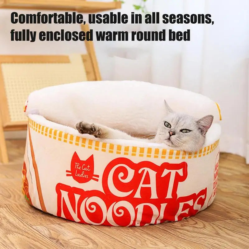 Lit nouilles ramen pour chat qui réchauffe le cœur et le corps