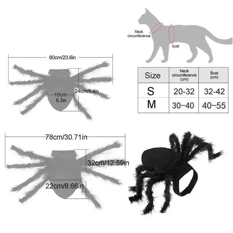 Costume Halloween araignée – Pour chat, chiot ou petit chien