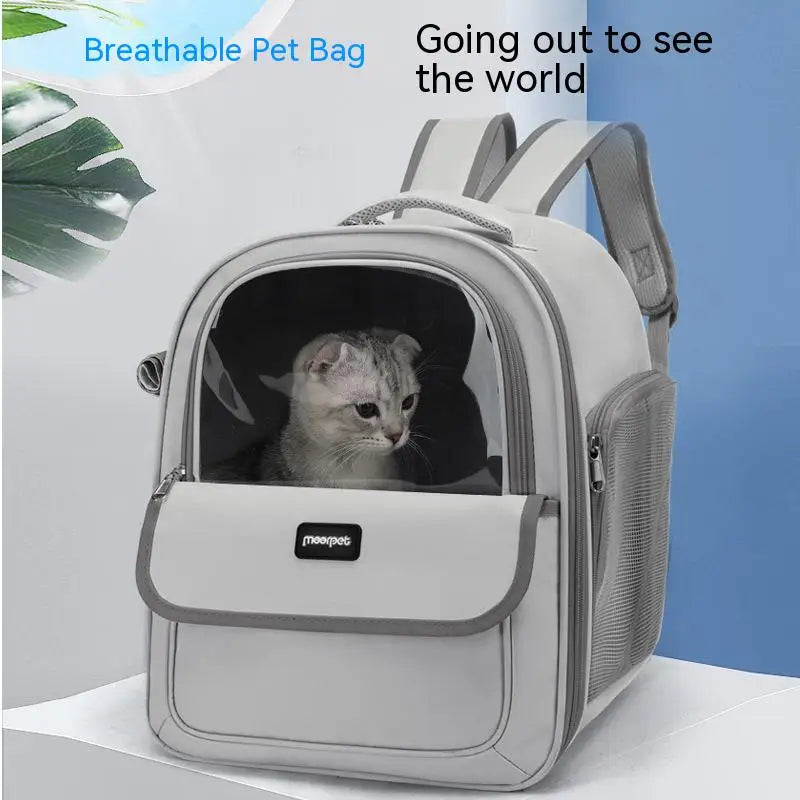 Sac à dos de transport pour animaux de compagnie, sac de voyage pour animaux de compagnie, Portable, respirant, pour chien, Transparent, grand espace - HautePattes