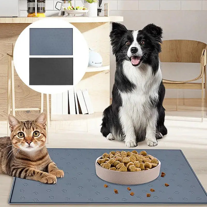 Tapis de Nourriture Antidérapant & Étanche pour Chiens et Chats – Silicone Premium - HautePattes