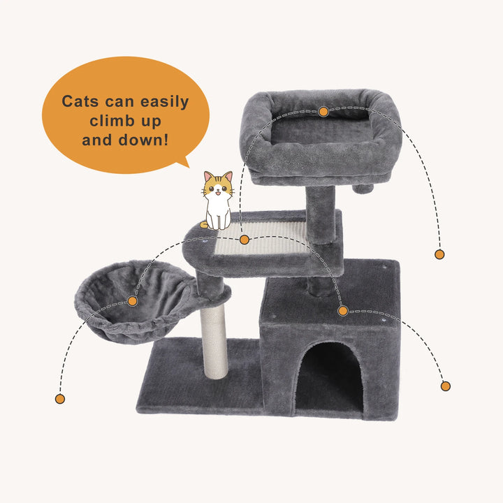 Tour à chat 80 cm – L’abri des petits chats câlins et joueurs