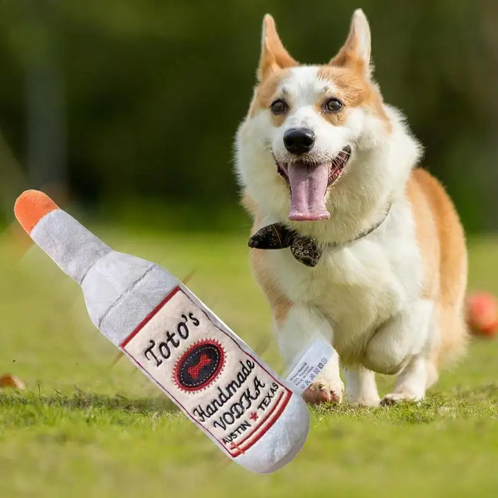 Peluche Sonore pour Chien Bouteille de Vodka - HautePattes